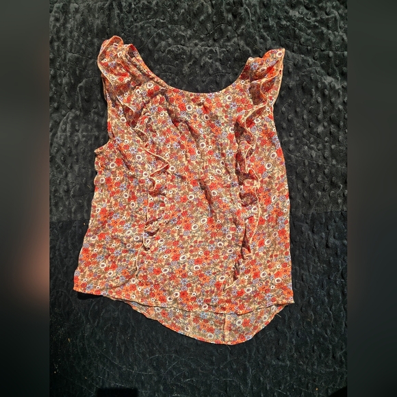 Arizona Jean Co. Cute Floral Ruffle Blouse Size Medium - Picture 1 of 3